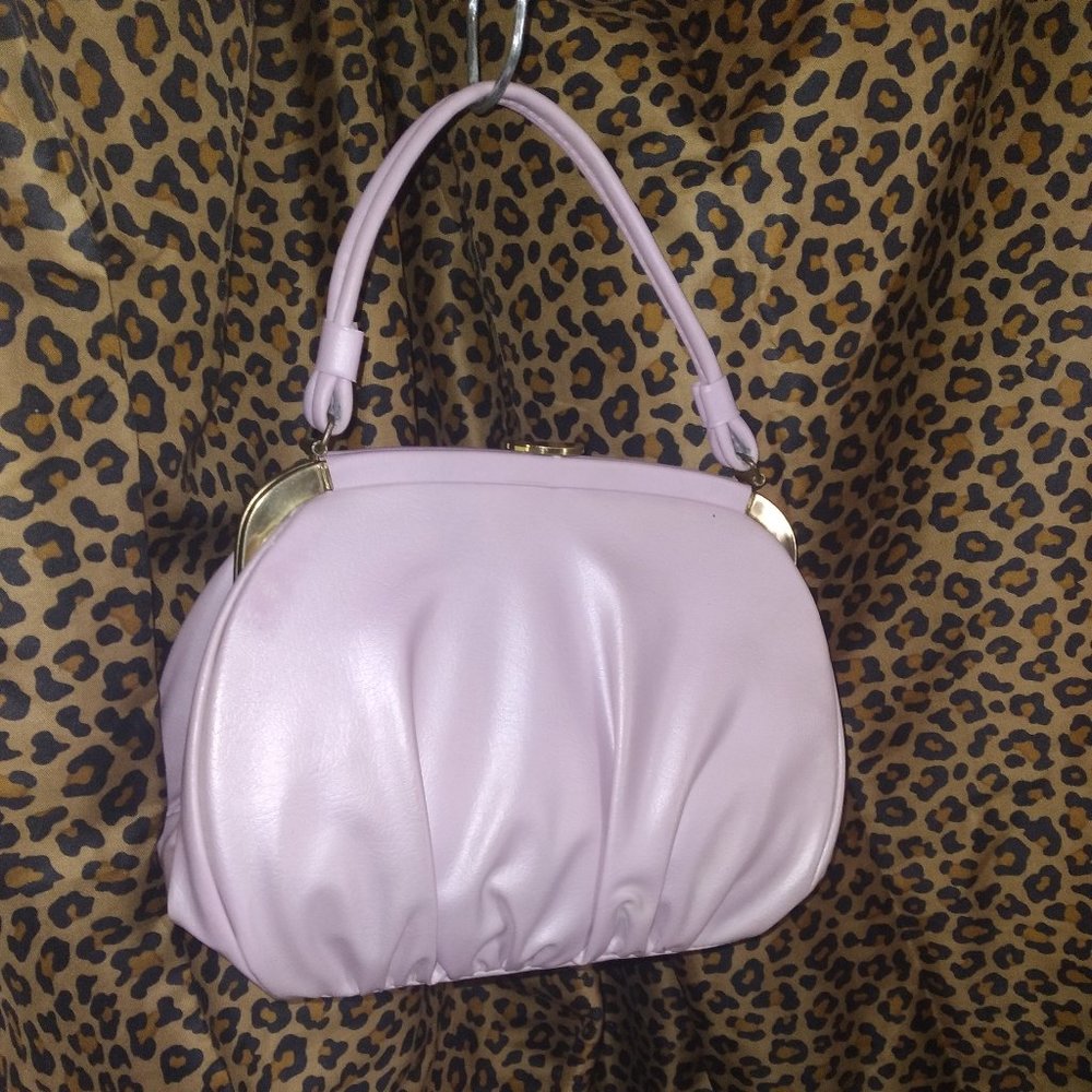 Vintage 50s 60s Lilac Metal Frame Designer Handbag